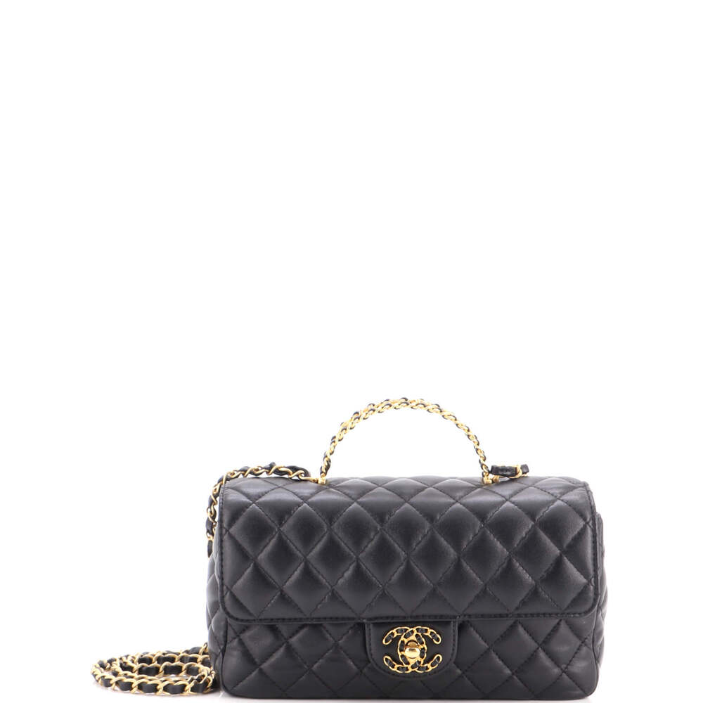 Chanel Small Strass On Top Logo Flap Bag